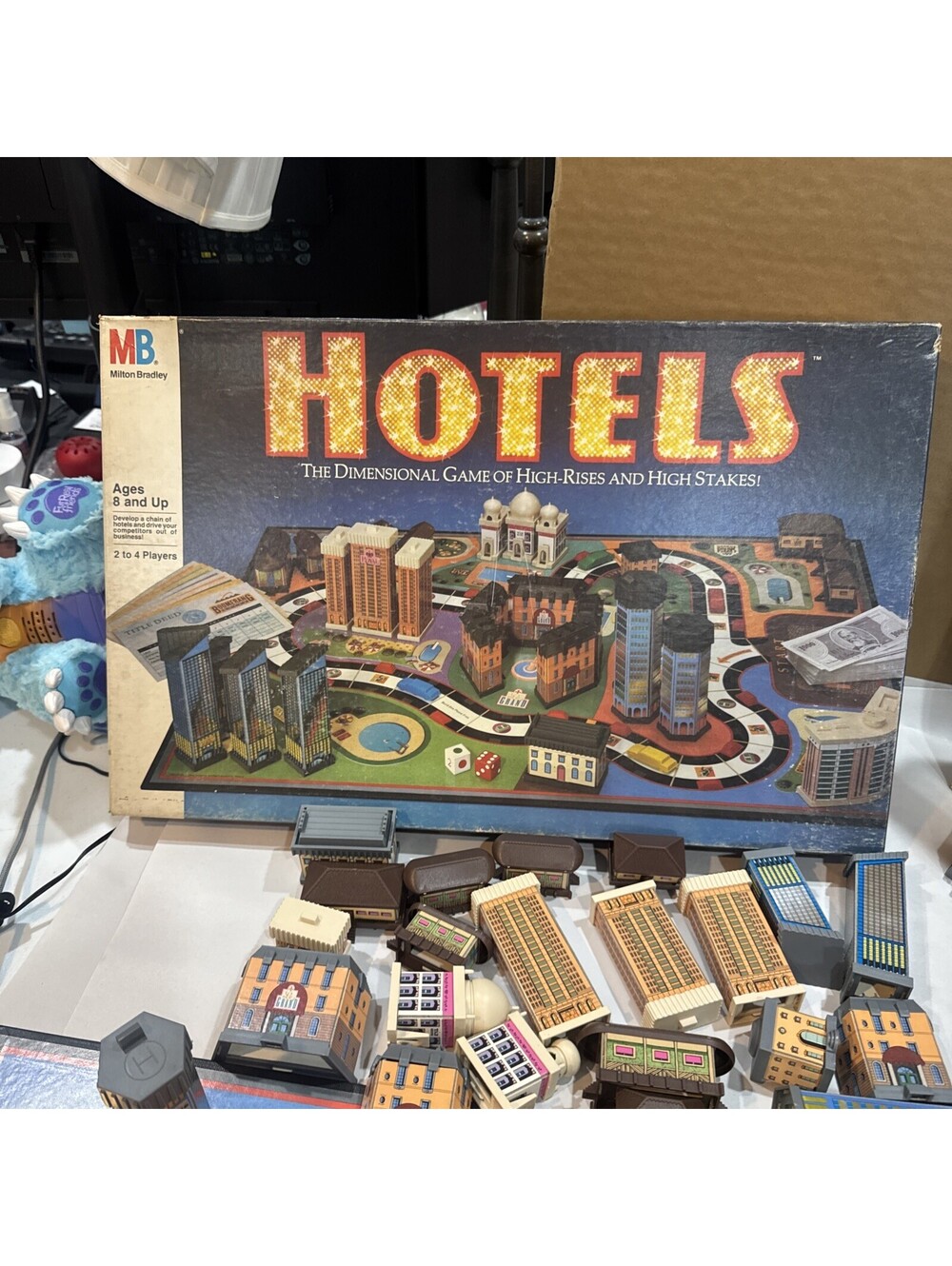 Milton Bradley 1987 Hotels Board Game 100% Complete